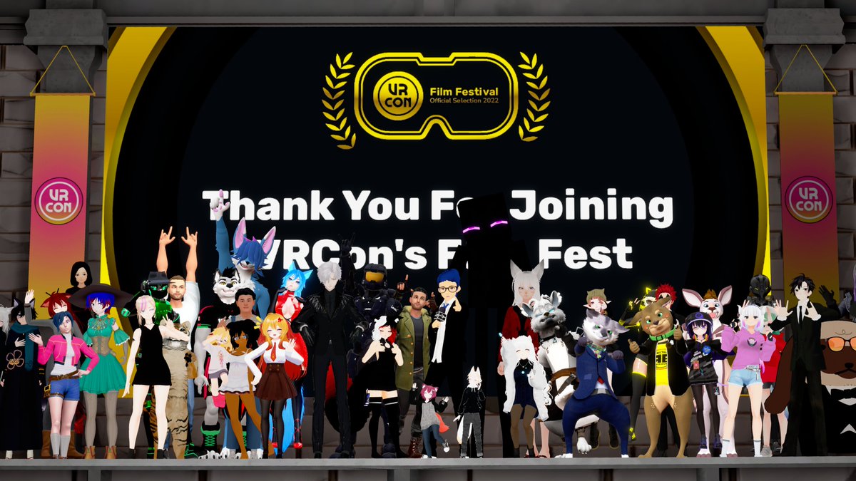 MetacosmStudios's tweet photo. THANK YOU! Over 800 people watched or attended the @VRCon_Official Film Festival on Saturday!

We were so inspired by the passion and creativity from the #VRChat filmmaking community.

Watch the films: https://t.co/zAaqiHvcgy 

Picture by @SladeDaCat. Stay tuned for more! https://t.co/sULPcwNq1I