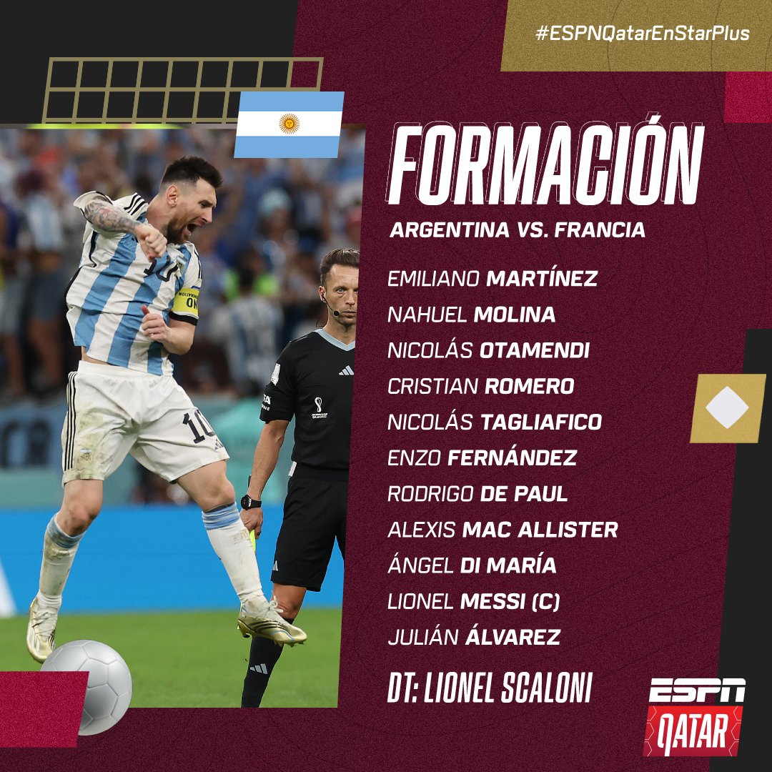 🚨🇦🇷 ¡JUEGAN DI MARÍA Y TAGLIAFICO DE ARRANQUE! ¡ESTOS SON LOS 11 CONFIRMADOS DE ARGENTINA PARA IR POR LA COPA DEL MUNDO ANTE FRANCIA! ¡VAMOS SELECCIÓN!

#ESPNQatarEnStarPlus
#Qatar2022