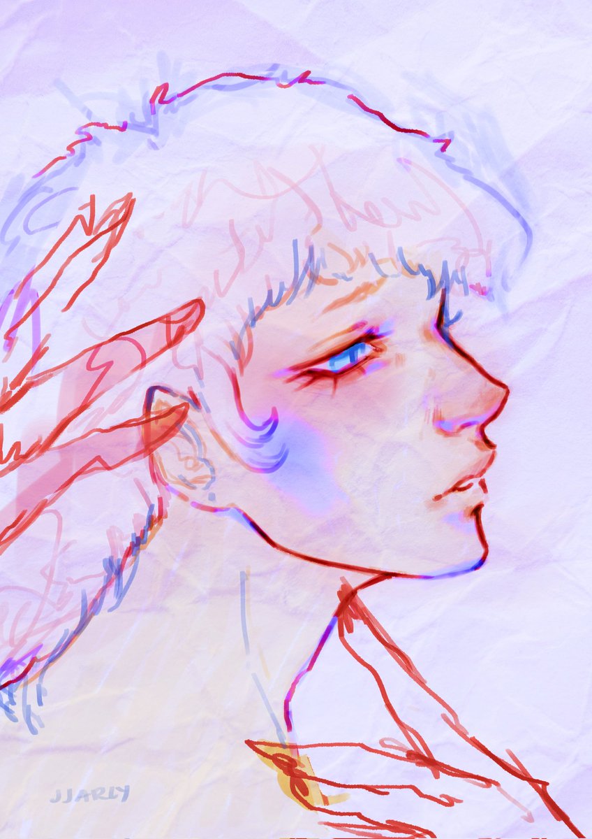 jjarlyy's tweet photo. I wanted to draw a portrait and felt like messing around with layer settings and ish #DigitalArtist #digitalart #portraitdrawing https://t.co/JQWR7acrzA