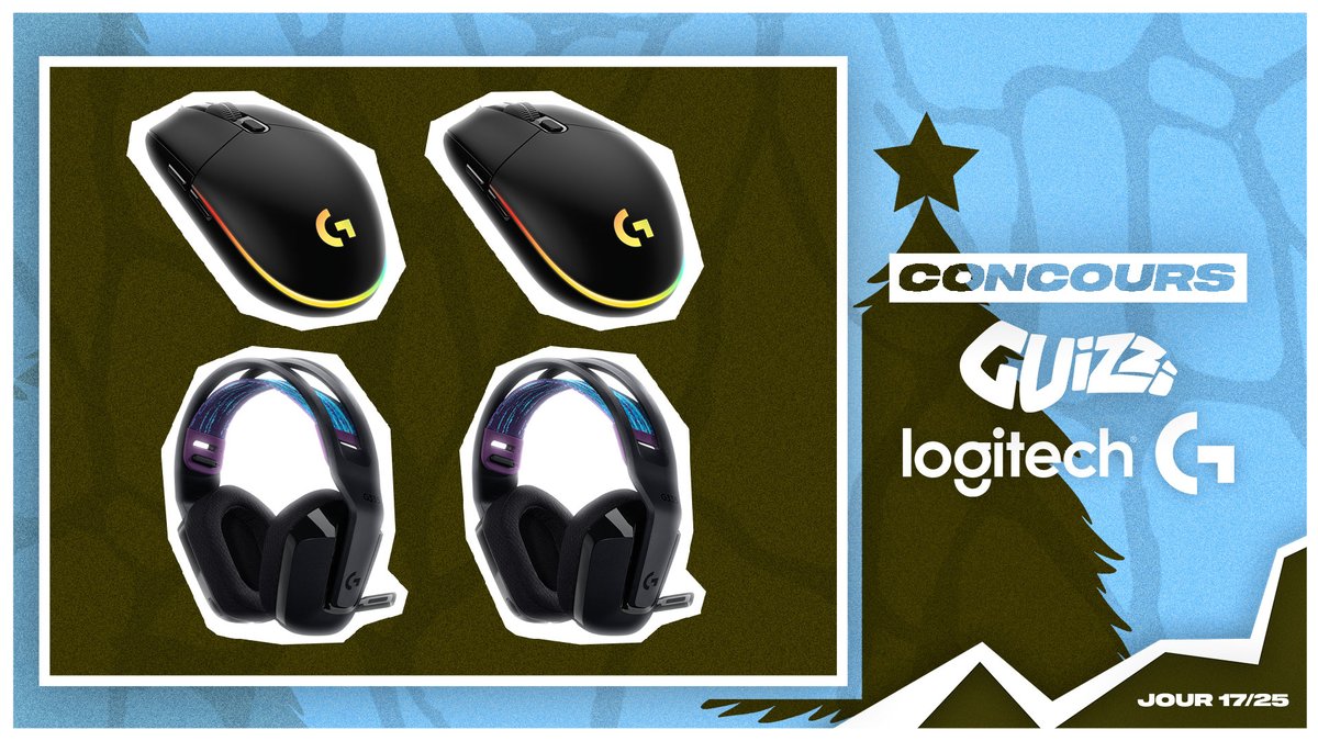 Guizzi_Youtube's tweet photo. 🎄CONCOURS🎄Jour 17 (retard) - #CalendrierGuizzi

@LogitechGFrance vous font encore gagner des lots :
- 2x Casque G335🎧
- 2x G203 Souris🖱 

(2 gagnants)
 
Conditions :
Follow @Guizzi_Youtube , @GuizziTV et @LogitechGFrance 
RT &amp; Commente avec le #CalendrierGuizzi https://t.co/KFngCpsp75