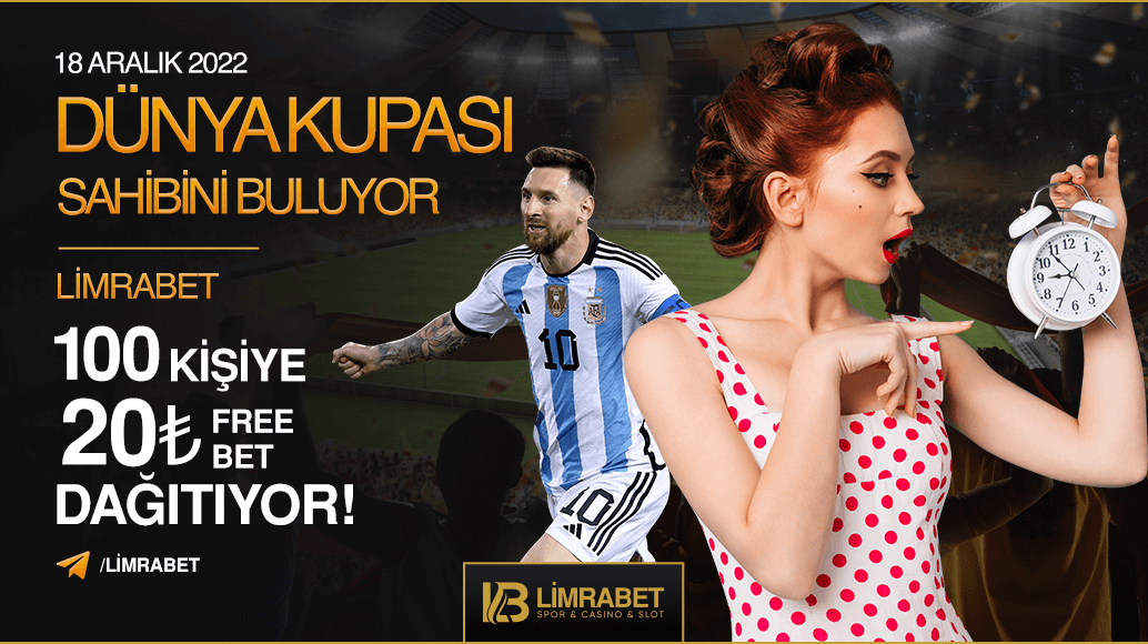 🏆 DÜNYA KUPASI SAHİBİNİ BULUYOR, LİMRABET 100 KİŞİYE 20₺ FREEBET DAĞITIYOR!

📍 Kod #DünyaKupası havaya kaldırıldığı an Telegram kanalımız üzerinden duyurulacaktır.

⚡️ Hesabımızı Takip Edip Bu Tweeti RT’le.

➡️ Katılmak İçin: t.me/limrabet