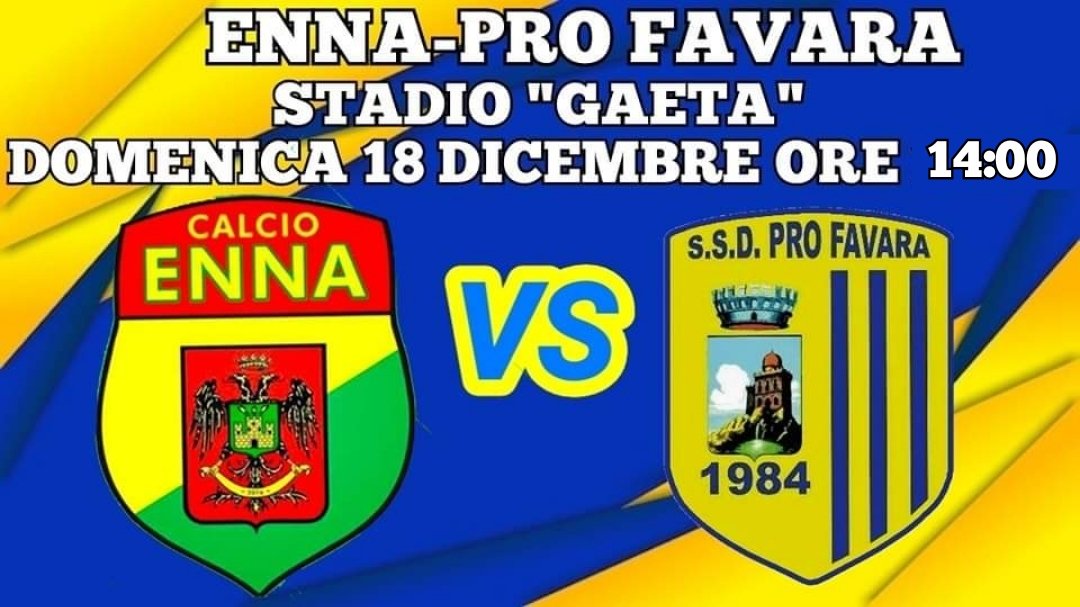 ssdprofavara's tweet photo. ⚽ MATCH DAY 
🆚 Enna
🏆 Campionato di Eccellenza girone A (quindicesima giornata)
🏟️ Stadio "Gaeta"- Enna
📆 Domenica 18 Dicembre 2022
🕘 14:00
🎫 10 € tribuna e settore ospiti
       7€ gradinata https://t.co/Yvw3D0NyfP