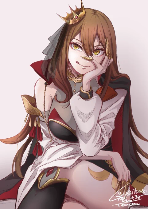 以前skebでご依頼頂いたこれ、めちゃくちゃ難しかったけど顔の良い女を描けてとても楽しかった……… 
