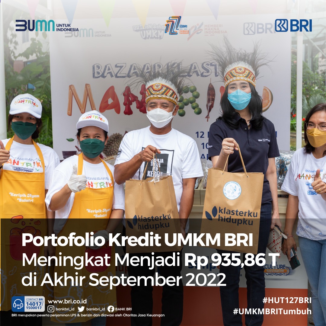 setyabuana's tweet photo. Sebagai informasi, BRI membuat Indeks Bisnis UMKM ini dengan survei kepada 7.090 debitur UMKM pada 27 September-17 Oktober 2022 di 33 provinsi. Survei tersebut menggunakan metode pencuplikan sampel acak sistematis bertingkat.#UMKMBRITUMBUH #ROSBYWAN1 https://t.co/7zY9t85keY