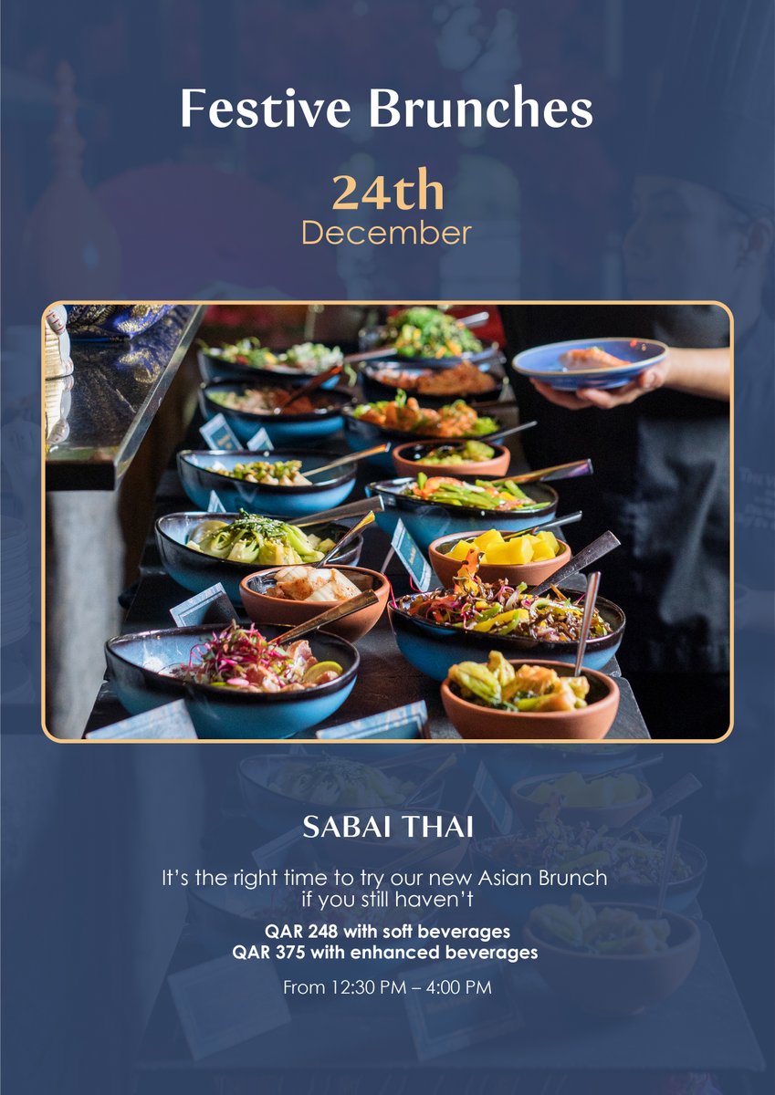 Unwrap the Festive Season at The <a href="/WestinDoha/">The Westin Doha</a>! ✨

For inquiries call 3359 8514

#WestinDoha #Westin #Doha #Qatar #QatarEvents #QatarEventsApp #QatarFestive #QatarHotels #FestiveQatar #ILoveQatar #Qatar2022 #WDQE1222 #FestiveBrunch #FestiveDinner #FestiveEve