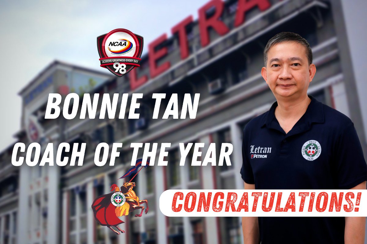 LetranOfficial's tweet photo. FINALS MVP AND COACH OF THE YEAR

Congratulations, Knights!

ARRIBA!

#20thBanner
#LetranThreePeat
#KnightsForThree
#BELI3VE https://t.co/hKinLV2qhR