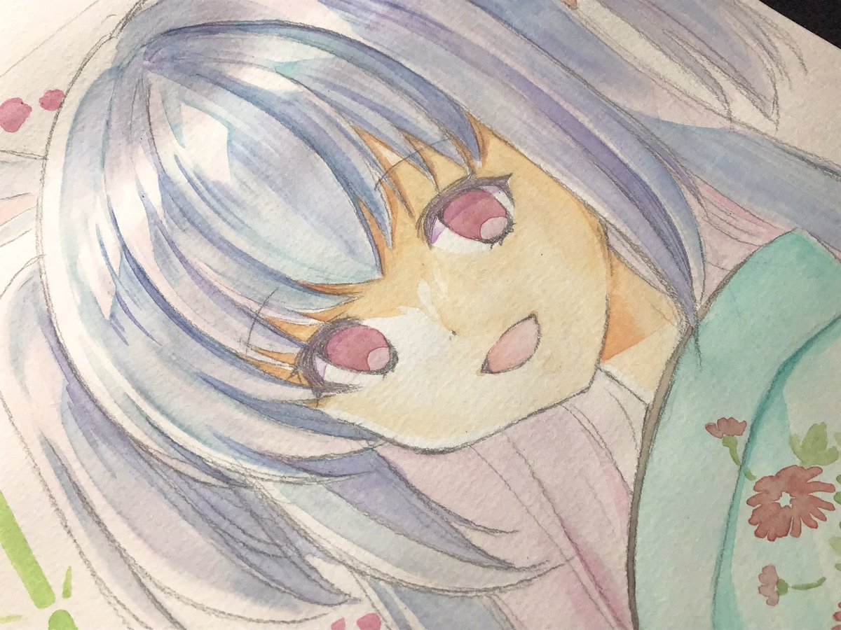 「久しぶりに色紙サイズの水彩絵描きたくなって描いてみてるけど…サンフラワーで広範囲」|ささつゆ🦊5/5【COMITIA144】H28b📚5/6【A40】参加のイラスト