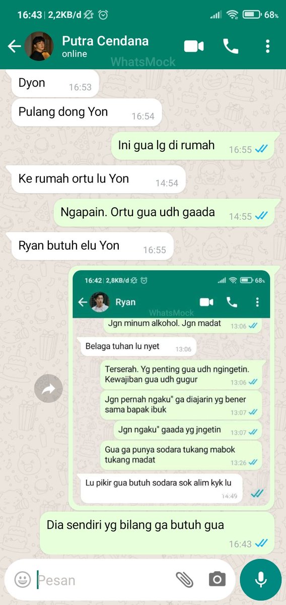 Chansoo brother AU (prompt)

"Yang penting gua udah ngingetin elu."

cw // harshword
