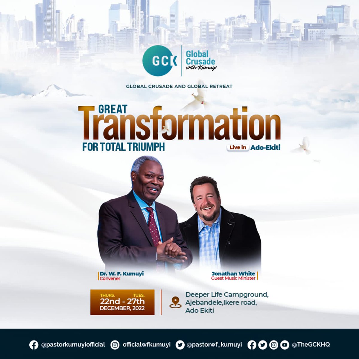AdeyemOlalekan's tweet photo. Come and Experience Great Transformation for Total Triumph
#GCKLiveinEkiti_22nd_27th_Dec2022 
#GCKinEkiti https://t.co/a7evizZOto