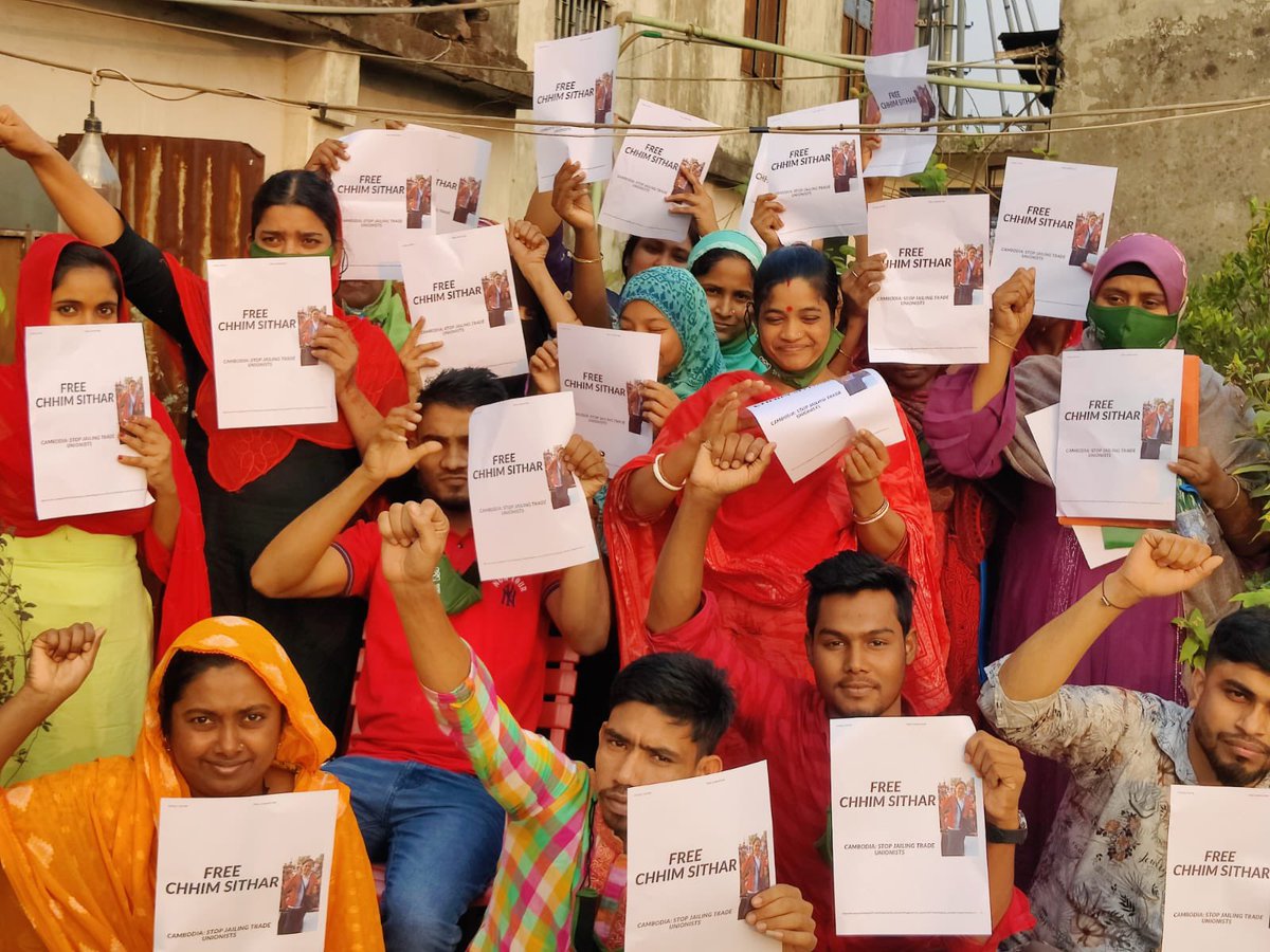 NazmaAkter73's tweet photo. We, SGSF is standing together with the demand to #Release Sithar Now 
#Cambodia Free All Trade Unionists
#Cambodia Drop the Charges
#No Union Busting at NagaWorld Hotel
#Cambodia Respect Labor Rights 
@SolidarityCentr https://t.co/sHuKHK9s95