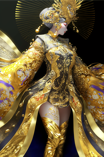 hrathnir7's tweet photo. #AIart #nijijourney #fashion #fashionphoto #artfashion #mode #hifashion
今日は金蒔絵にインスパイアされた衣装です https://t.co/WxnuNOX9Da