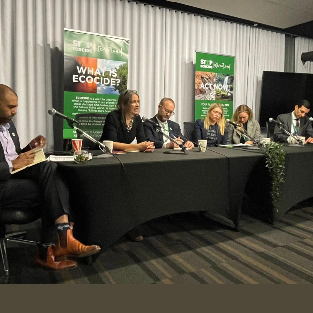EcocideLaw's tweet photo. A massive thank you to all of the incredible individuals, organsations, friends (new + old), colleagues &amp; supporters that joined us in tirelessly advocating for #EcocideLaw throughout #COP15. 

Recordings of #Ecocide related #COP15 events: https://t.co/yOO0Nc2f5w

#StopEcocide https://t.co/szcvpeicNd