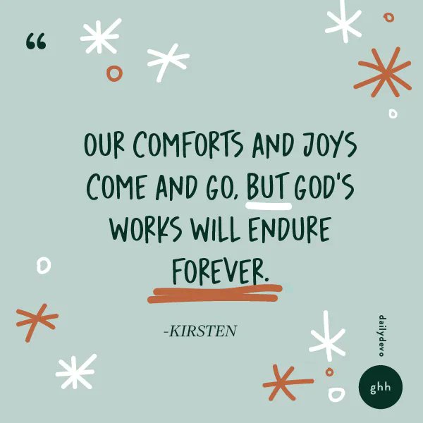 We may not relish every season—some are quite painful—yet He can bring beauty to them all.
We have little control over the events of our lives, but God, in His mighty power, makes “everything beautiful in its time” (Ecc. 3:11).
—Kirsten Holmberg 

#godseesher
#dailydevo