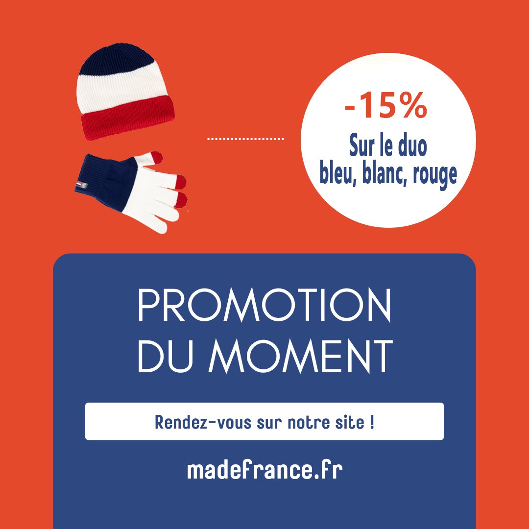 La #France est à l’honneur en ce moment et c’est l’occasion de la soutenir avec les couleurs du drapeau 🇫🇷 Un duo Bleu Blanc Rouge vous attend sur le site 👉🏽bit.ly/3YcAQQV
Montrez votre soutien au Made In France ⚪️🔵🔴 
#LesJoursTricolores #bleublancrouge #madeinfrance