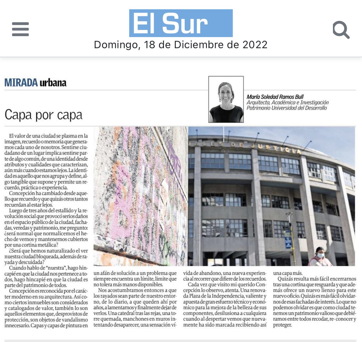 ArquitecturaUDD (@arquitecturaudd) on Twitter photo Compartimos la Mirada Urbana del <a href="/elsurcl/">Diario El Sur</a> de nuestra académica y Docente Soledad Ramos sobre “Capa por Capa” <a href="/UDD_cl/">UDD</a> <a href="/pallards/">Pablo Allard</a> <a href="/KARENULRIKSEN/">Karen Ulriksen</a> <a href="/arquddsursur/">Arquitectura UDD SurSur, Concepción</a> Compartimos la Mirada Urbana del <a href="/elsurcl/">Diario El Sur</a> de nuestra académica y Docente Soledad Ramos sobre “Capa por Capa” <a href="/UDD_cl/">UDD</a> <a href="/pallards/">Pablo Allard</a> <a href="/KARENULRIKSEN/">Karen Ulriksen</a> <a href="/arquddsursur/">Arquitectura UDD SurSur, Concepción</a>