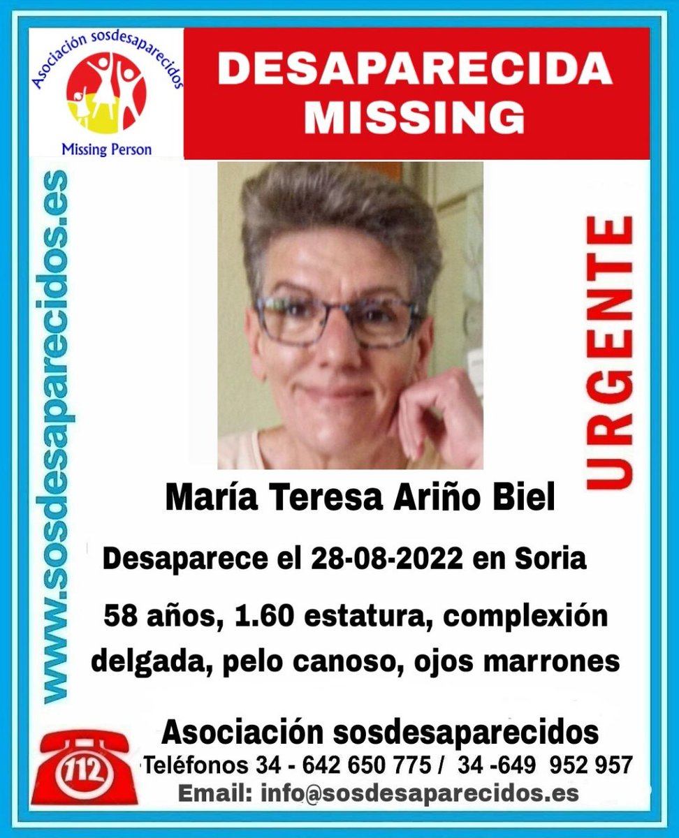 🆘 DESAPARECIDA
Continúan desparecida
#desaparecido #sosdesaparecidos #Missing #España #Soria
