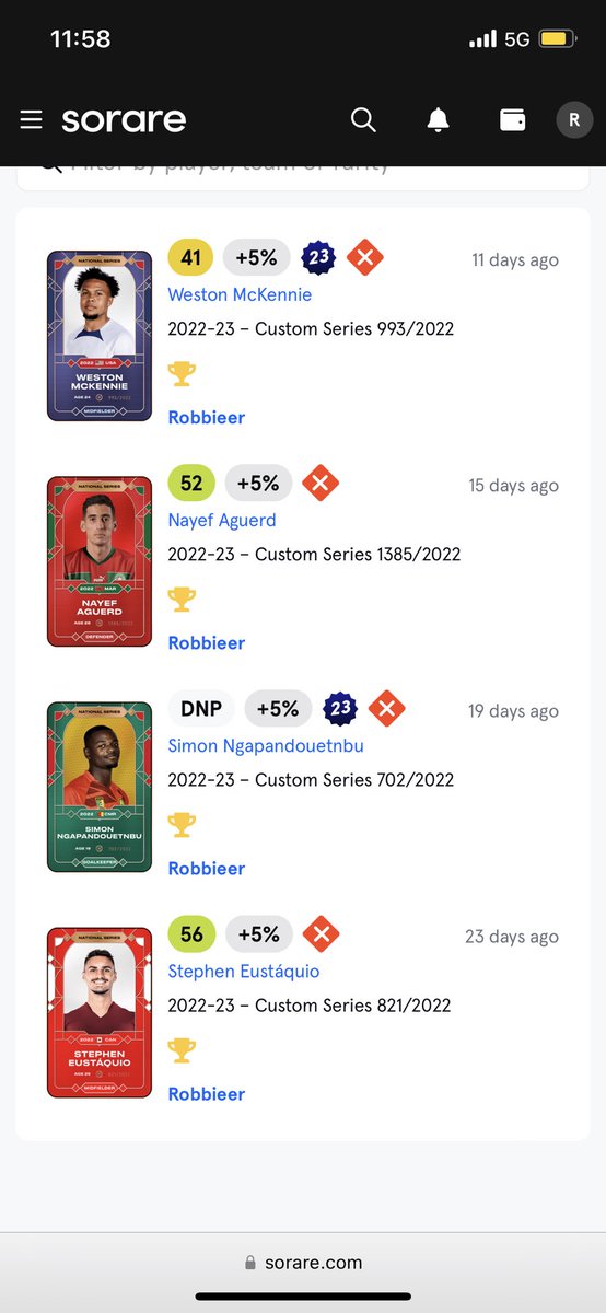 sorareracks's tweet photo. I have 4 custom serie cards i will give away for free, if you want one of the cards please comment with your sorare name #Sorare #customseries https://t.co/Q4tAaTWwFK