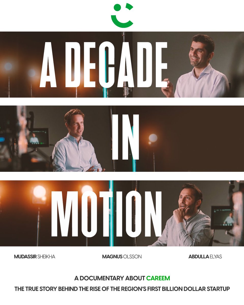 HAhwany's tweet photo. The @careem documentary is finally live 🥳 A Decade in Motion shows the dedication, passion, and hustle that it takes to become the region’s first unicorn! It's a MUST-watch! Watch it now on YouTube 👉 https://t.co/4S93XrVLKj #Careem #CareemAt10 https://t.co/8csPH39mUW
