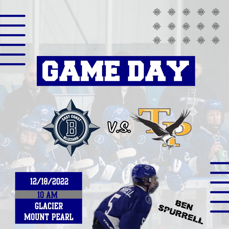 Rubber match of the weekend. Blizzard host <a href="/TriPenOsprey/">U18 Tri Pen Osprey</a> at 10am at the Glacier in Mount Pearl. Game will be streamed live on our YouTube channel. #BlizzardWarning