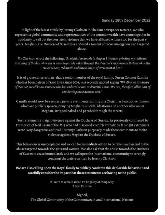 AgathedeLili's tweet photo. Charles can't be head of the Commonwealth anymore. He should resign.
The commonwealth should not be linked to the Royal family anymore. The UK government should be the only interlocutor of the Commonwealth in the UK. 
#WeLoveYouMeghan  #WeLoveYouHarryandMeghan #WeStandWithMegan https://t.co/gPzCflC89V