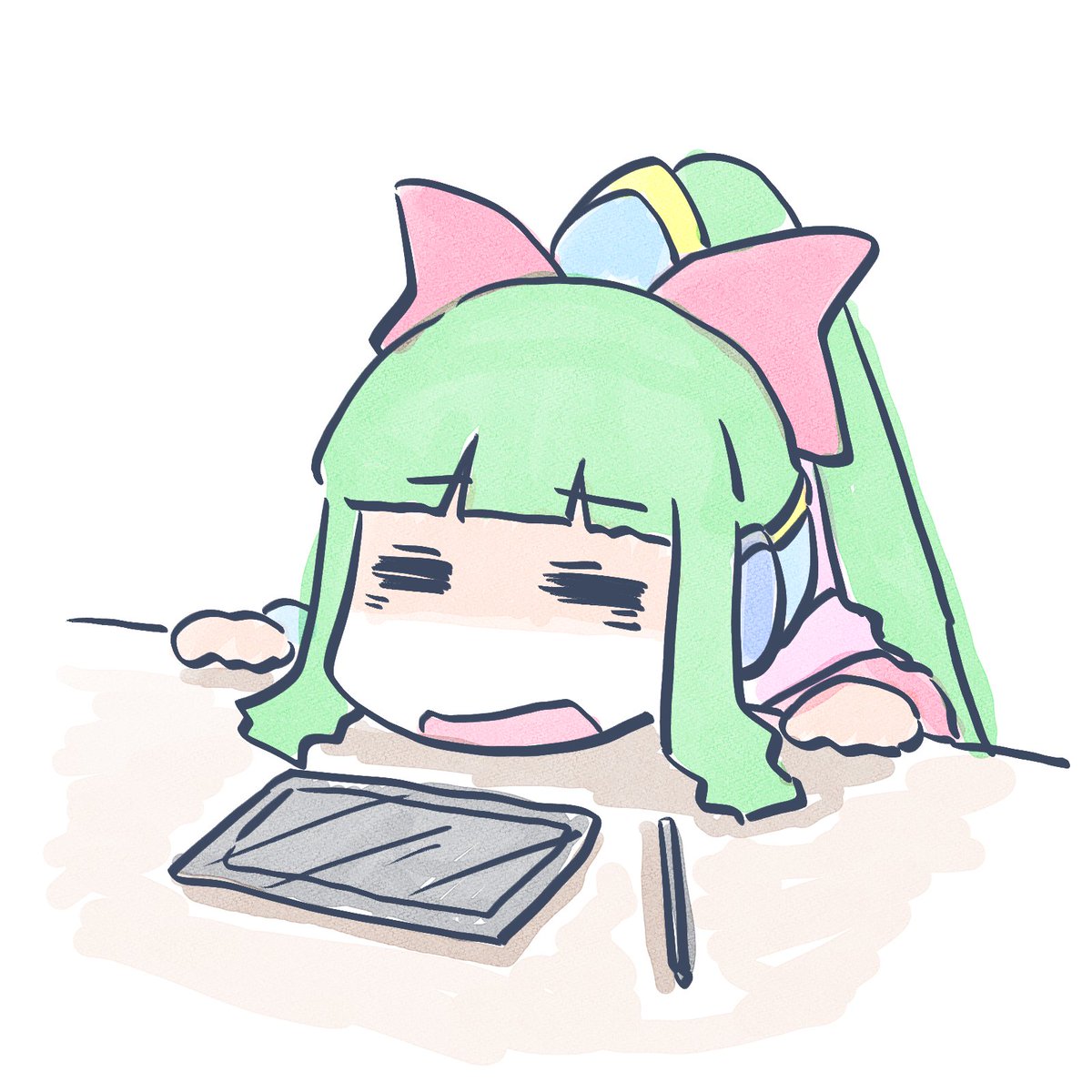 「決戦の肉体労働後ですがまだ職場で絵素材作成してる身体いたい#セオリごと 」|OGA-SAN🔭🎸🎨観測結束絵描き垢のイラスト