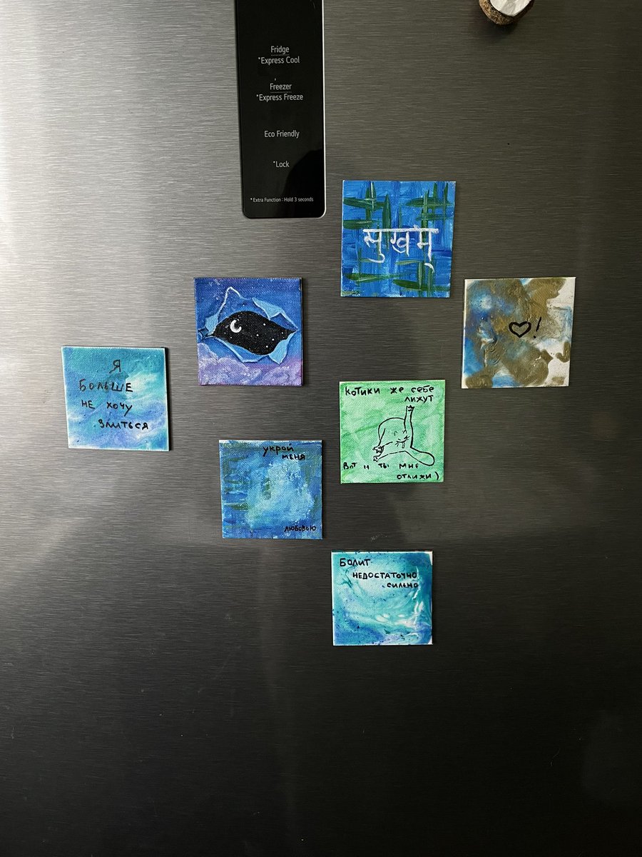 kat_yashka's tweet photo. 1. Happiness (Hindi)
2. Good night
3. 🖤!
4. I don't want to be angry anymore.
5. Cats lick themselves, so you lick me, too.
6. Cover me with love
7. It doesn't hurt hard enough

#acrilicpainting #art #ArtistOnTwitter #NFTartists #artshare #artist #forsale https://t.co/gjIildZ5Lz