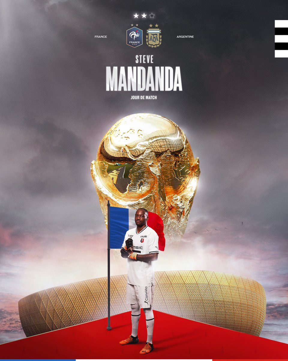 staderennais's tweet photo. [#FifaWorldCup]

𝗧𝗢𝗨𝗧 𝗗𝗢𝗡𝗡𝗘𝗥,
𝗣𝗢𝗨𝗥 𝗟'𝗛𝗜𝗦𝗧𝗢𝗜𝗥𝗘. 🏆

Bonne chance à @SteveMandanda, @Camavinga, @dembouz et l'@equipedefrance ! ✨ https://t.co/CHWWGQpbuT