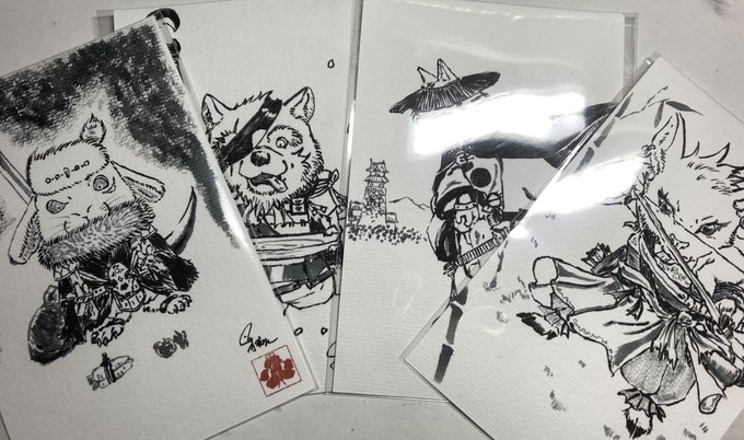 ドローイング、4枚描き終えた 