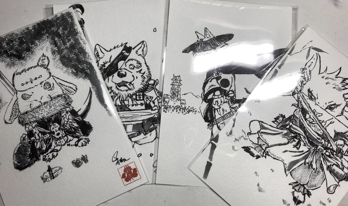 ドローイング、4枚描き終えた 