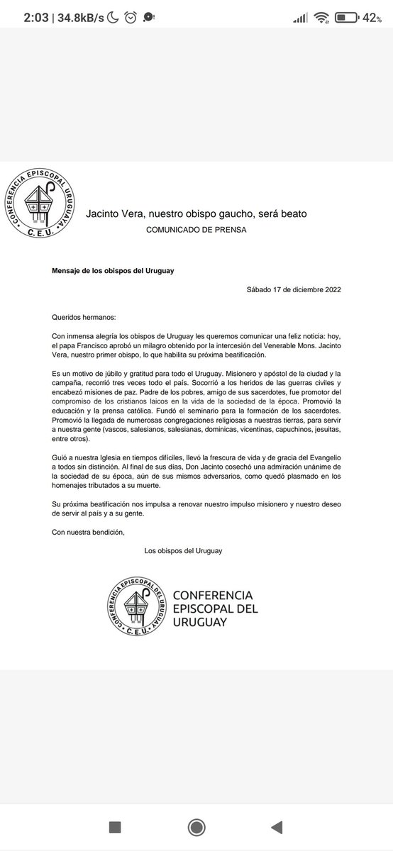 IglesiaCatólicaUY tweet media