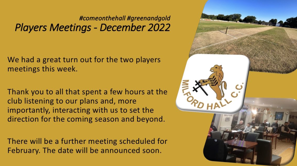 Milford Hall CC tweet media
