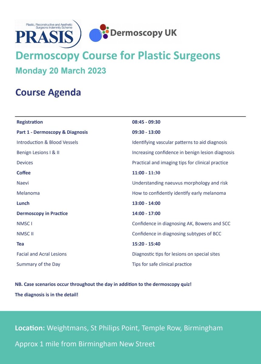 J Srinivasan (@jsnorthwest) on Twitter photo <a href="/PRASIS_UK/">PRASIS</a> is arranging this very popular course, for the benefit of its members including Trainee members too! Limited places left - so, book early to avoid disappointment later !
<a href="/MrMarkHenley/">Mark Henley</a> <a href="/dermoscopy/">Jonathan Bowling</a> <a href="/PLASTAUK/">PLASTA</a> <a href="/BAPRASvoice/">BAPRASvoice</a> <a href="/BAAPSMedia/">BAAPS</a> <a href="/_PatrickTabet/">Patrick Tabet</a> <a href="/PRASIS_UK/">PRASIS</a> is arranging this very popular course, for the benefit of its members including Trainee members too! Limited places left - so, book early to avoid disappointment later !
<a href="/MrMarkHenley/">Mark Henley</a> <a href="/dermoscopy/">Jonathan Bowling</a> <a href="/PLASTAUK/">PLASTA</a> <a href="/BAPRASvoice/">BAPRASvoice</a> <a href="/BAAPSMedia/">BAAPS</a> <a href="/_PatrickTabet/">Patrick Tabet</a>