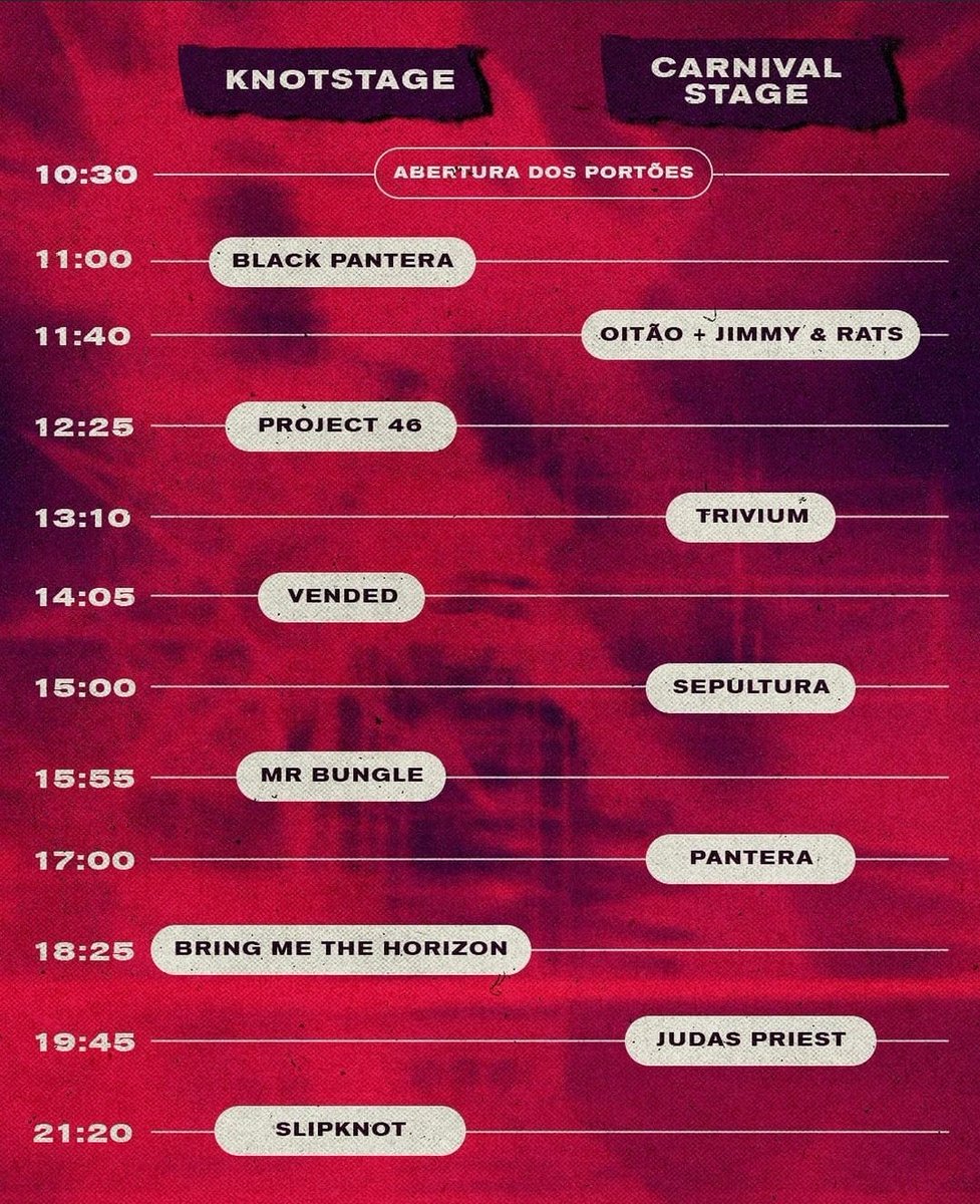 Finalmente chegou o grande dia!

O Knotfest Brasil acontece HOJE, e vai ter cada show FODA 🤘🤘

Quem já chegou??