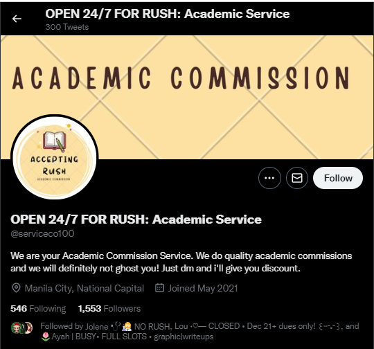 #wantedsapoohlisya
‼️ IRRESPONSIBLE AND SCAMMER COMMISSIONER ‼️

the commissioner sent an inaccurate output because they disregarded the instructions, refused to make changes, and instead chose to open a new acc.

<a href="/academiccom02/">AVAILABLE FOR RUSH: ACADEMIC SERVER</a> @serviceco100 

G/CASH DEETS: 0997 352 3420 J.C.