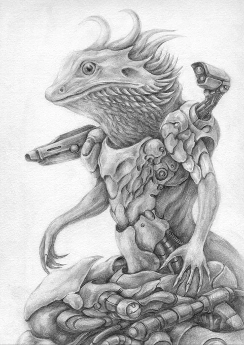 #冬の創作クラスタフォロー祭り
#絵描きさんフォロバ100 
鉛筆画。冬コミではミニ原画売りたいできればw 
