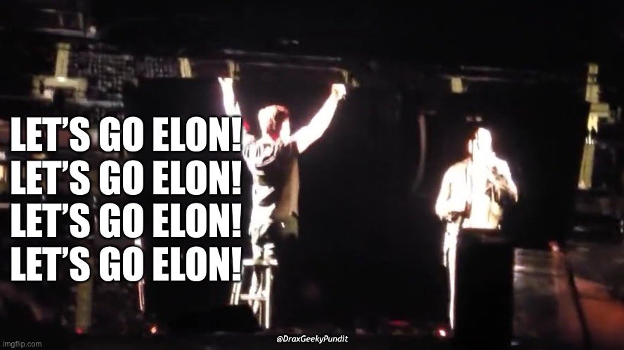 DraxGeekyPundit's tweet photo. @iamgabesanchez @Papi_B_Dubs This added touch maximizes the power of social media and is a nice tie in with what the crowd was cheering at the Dave Chapelle show.
#LetsGoElon https://t.co/zbstwM68zC