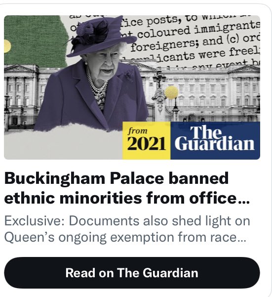 ShitzQ's tweet photo. @Carolyn69816106 @mailplus The royal family are inherently racists. The royal household, courtiers and staff are also racist. #InstitutionalRacism Thé monarchy is a #RacistInstitution https://t.co/BlDAXVmNxd