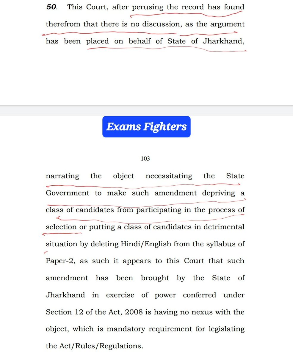 ExamsFighters's tweet photo. #नियोजन_नीति_जजमेंट का पैरा 50 अकेला ये बताने के लिए काफी है की किस तरफ #सरकार ने बिना किसी #कमिटी, बिना किसी #डिस्कशन या कानूनी राय के नियोजन नीति बनाई है ताकि कोर्ट में इसे आसानी से चैलेंज किया जा सके 🫥🫥
@kunalpratap86 @HemantSorenJMM @MithileshJMM @dasraghubar @dprakashbjp https://t.co/m5K959vuh5