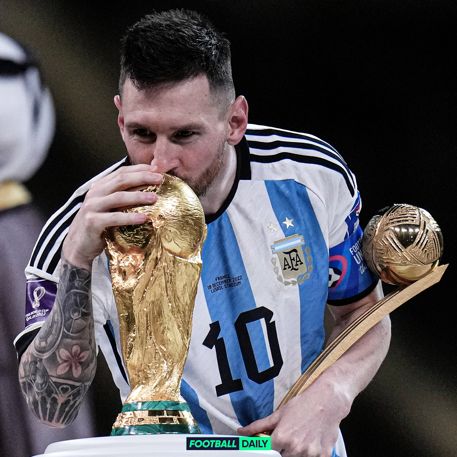 Football Daily on Twitter "Lionel Messi plants a kiss on the World Cup