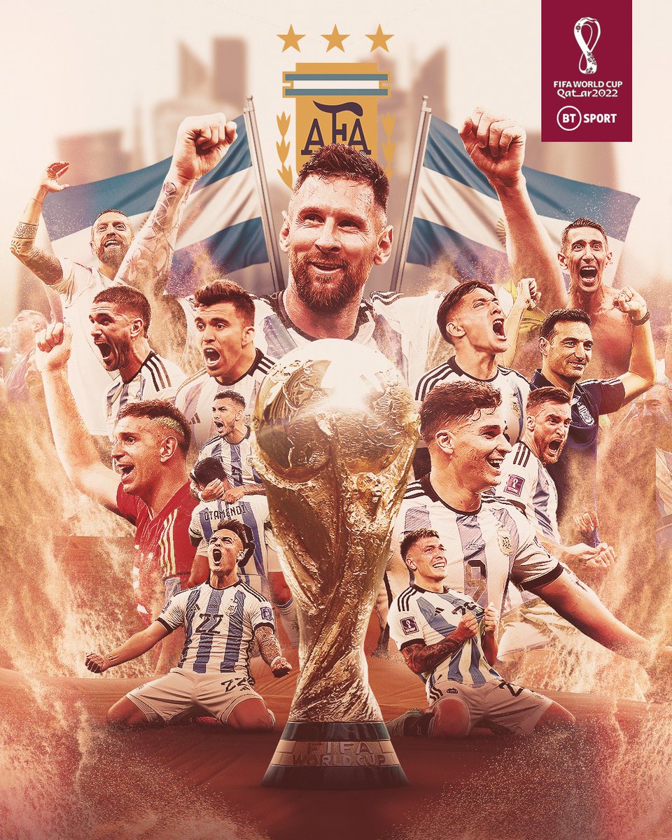 footballontnt's tweet photo. 𝐀𝐑𝐆𝐄𝐍𝐓𝐈𝐍𝐀 𝐖𝐈𝐍 𝐓𝐇𝐄 𝐖𝐎𝐑𝐋𝐃 𝐂𝐔𝐏! 🏆🇦🇷

#FIFAWorldCup #Qatar2022 https://t.co/1VPenig89v
