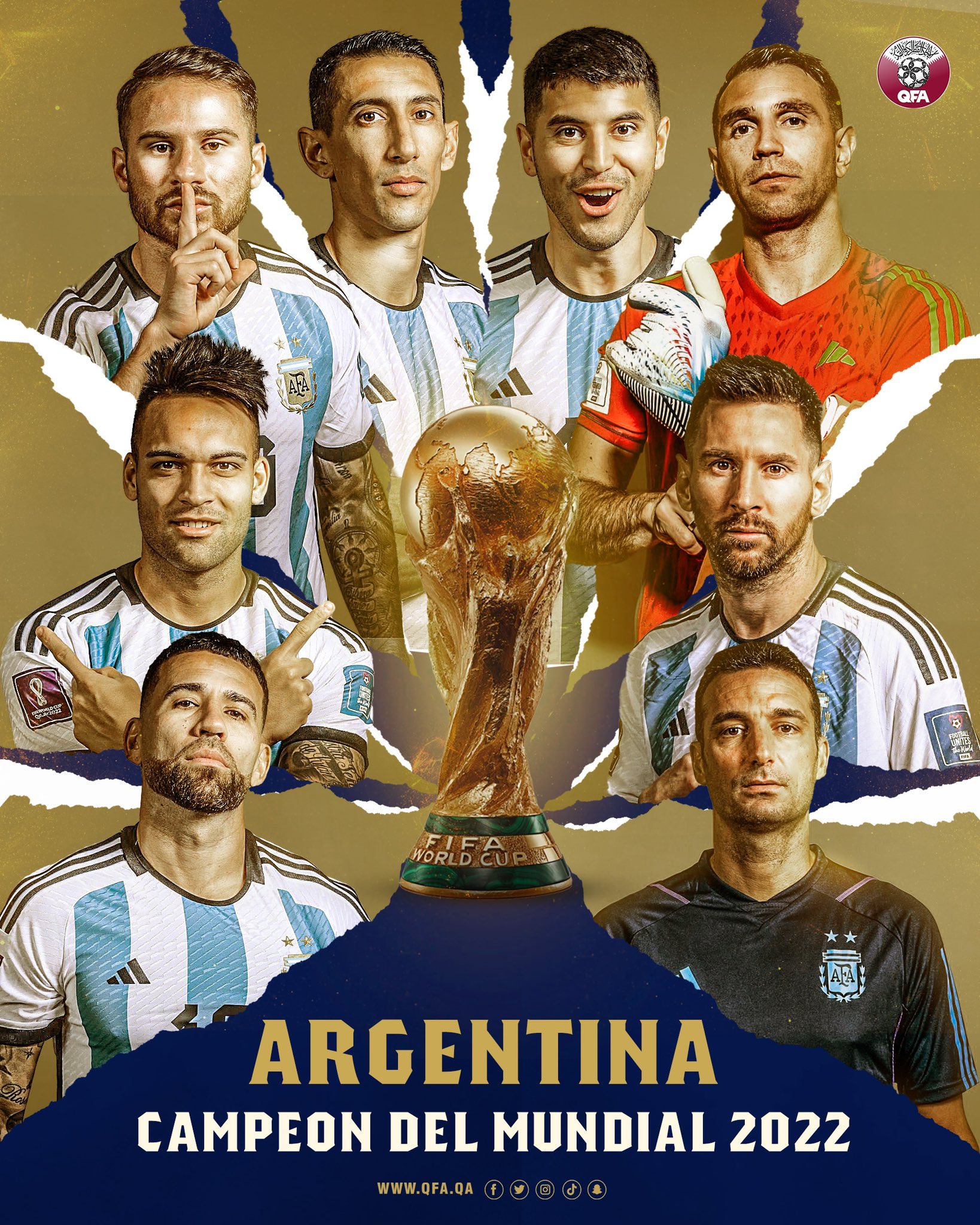 Qatar Football Association on X: Felicidades @Argentina! CAMPEON DEL  MUNDIAL 2022 🇦🇷 🏆 #FIFAWorldCup