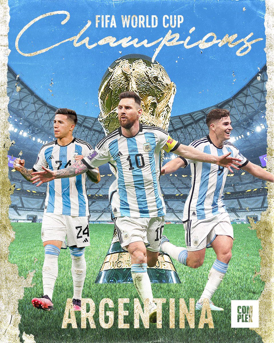 ComplexSports's tweet photo. ARGENTINA!!! WORLD CUP CHAMPIONS!!! https://t.co/BQ3iZ0lTFc