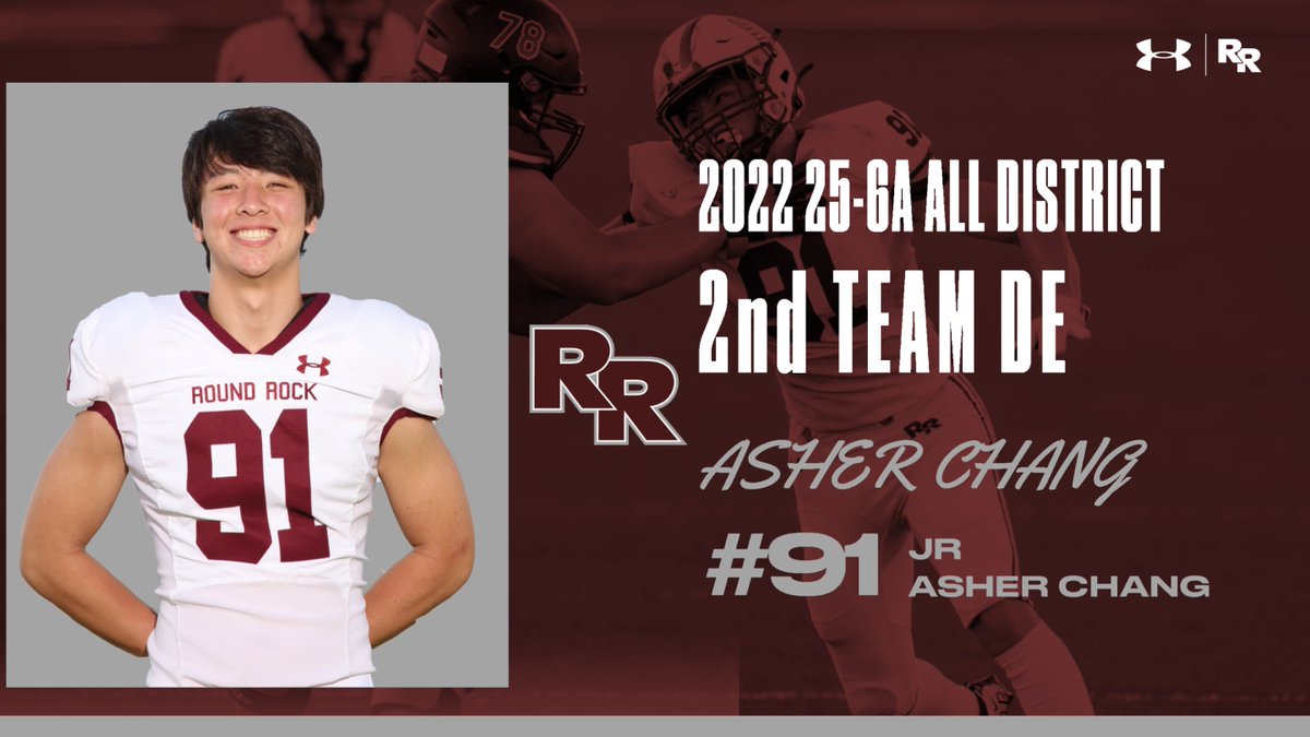 RoundRockFB's tweet photo. Congratulations to @AsherChang30 on being named Second-Team Defensive End for District 25-6A. 

#Brotherhood   #BREAL https://t.co/GmukuormY7