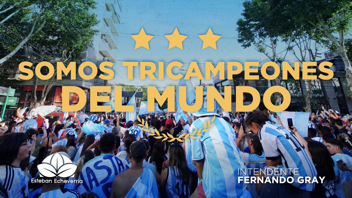 ¡ARGENTINA TRICAMPEONA DEL MUNDO! 🏆🏆🏆 

¡Gracias Selección! 😃👏👏👏
¡Vamos Argentina! 🇦🇷🇦🇷🇦🇷