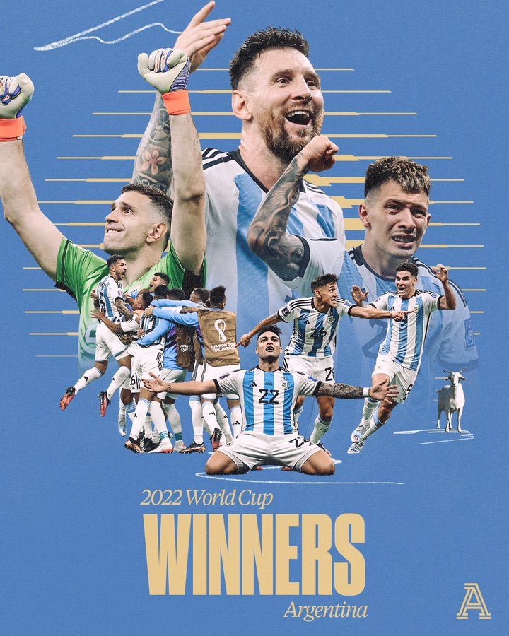 Analyst_Landi's tweet photo. Argentina are World Champions for the 3rd time 🇦🇷🏆 https://t.co/IaFlfCuUv2