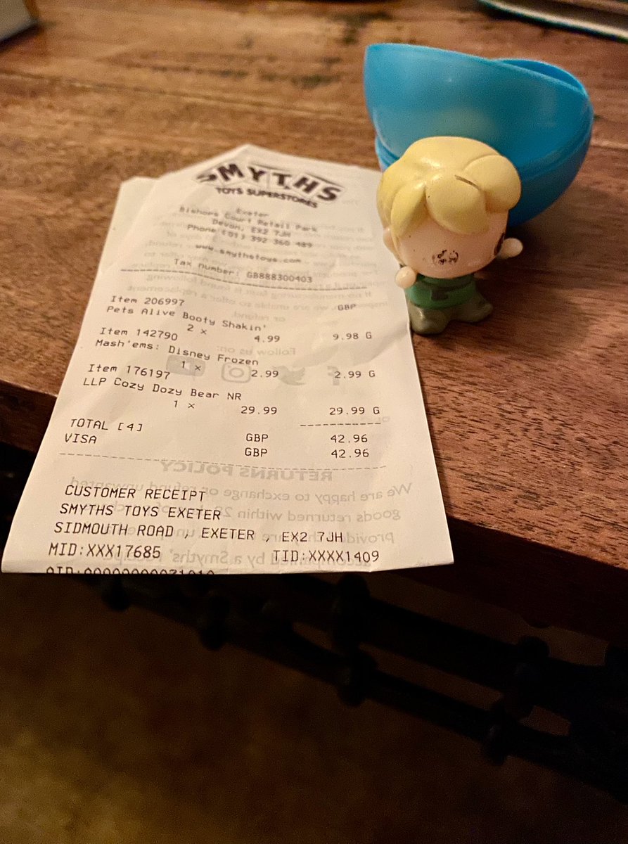 Just bought a #Disney #Frozen #mashems from <a href="/SmythsToysUK/">Smyths Toys UK</a> in Exeter &amp; before we got home to Taunton it’s sprung a leak &amp; leaking what looks like “water” but goodness knows what it is! 😡 #notfitforpurpose