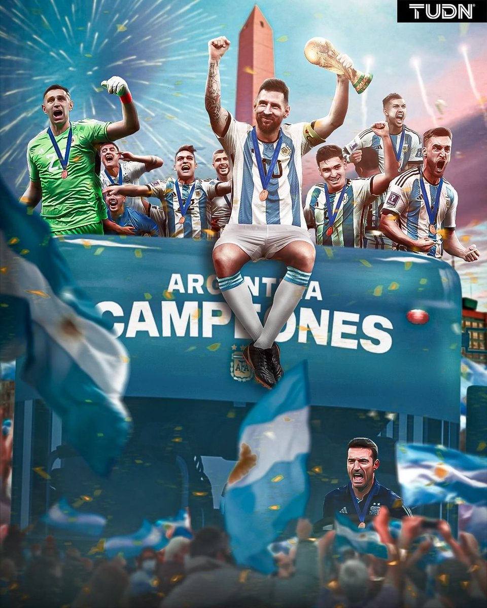 🏆ARGENTINA ES CAMPEÓN DEL MUNDOOOOOOOO 🏆🇦🇷
🏆 ARGENTINA ES CAMPEÓN DEL MUNDOOOOOOOO 🏆🇦🇷
🏆 ARGENTINA ES CAMPEÓN DEL MUNDOOOOOOOO 🏆🇦🇷 

En una Final cardíaca, la Albiceleste se corona en #TUMundial de #Qatar2022. Por fin, Messi se hace con la Copa del Mundo🏆

#LoRifadoDeQatar