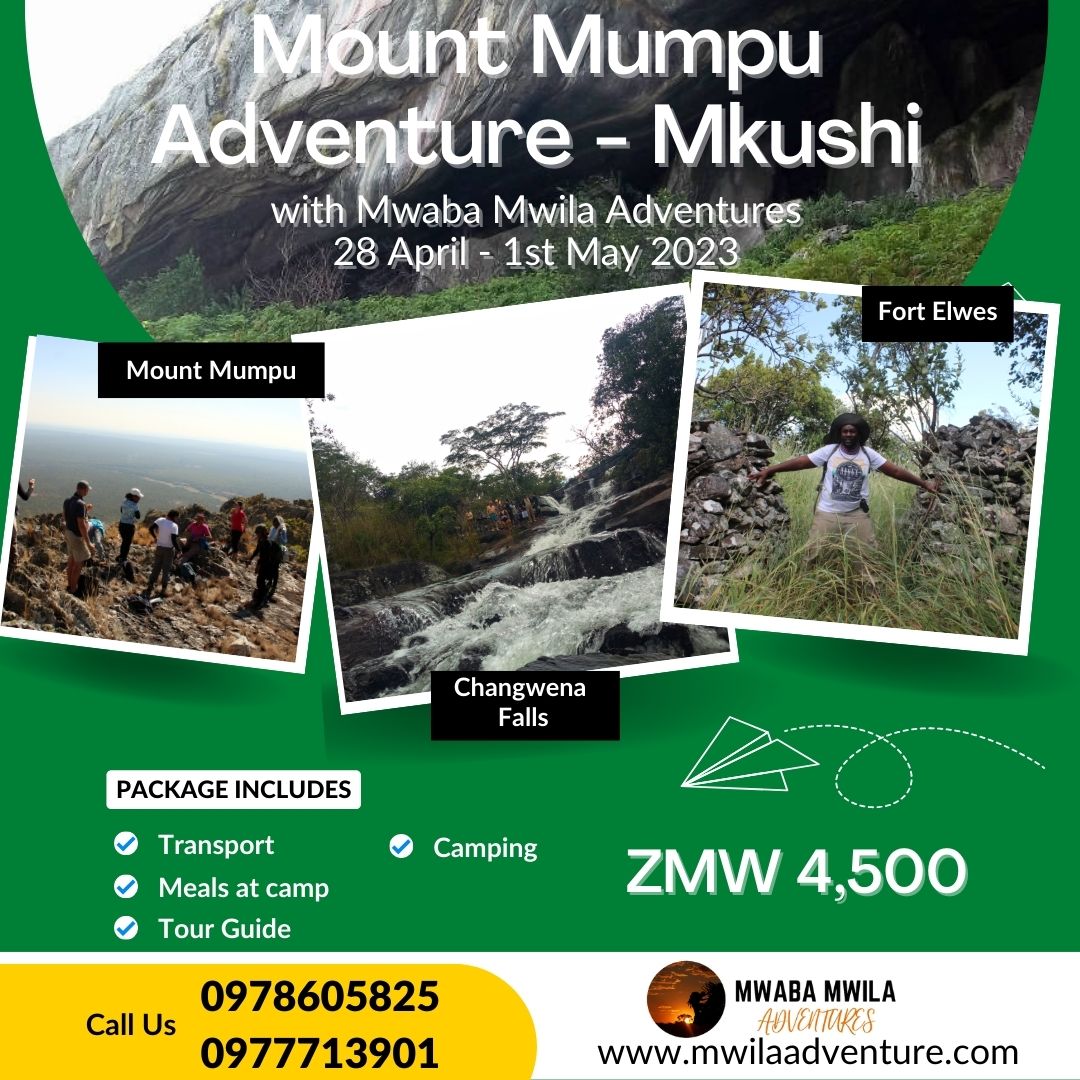 mwilaadventure's tweet image. Climb Zambia's tallest free-standing mountain with us. 

Dates: 28th April -1st May 2023
Packages: K3000 Self-drive | K4500 Transport Inclusive. 

For more info &amp;amp; booking WhatsApp: 0978605825 / 0977713901 or visit: mwilaadventure.com/our-tours/moun…

#Superbzambia #VisitZambia