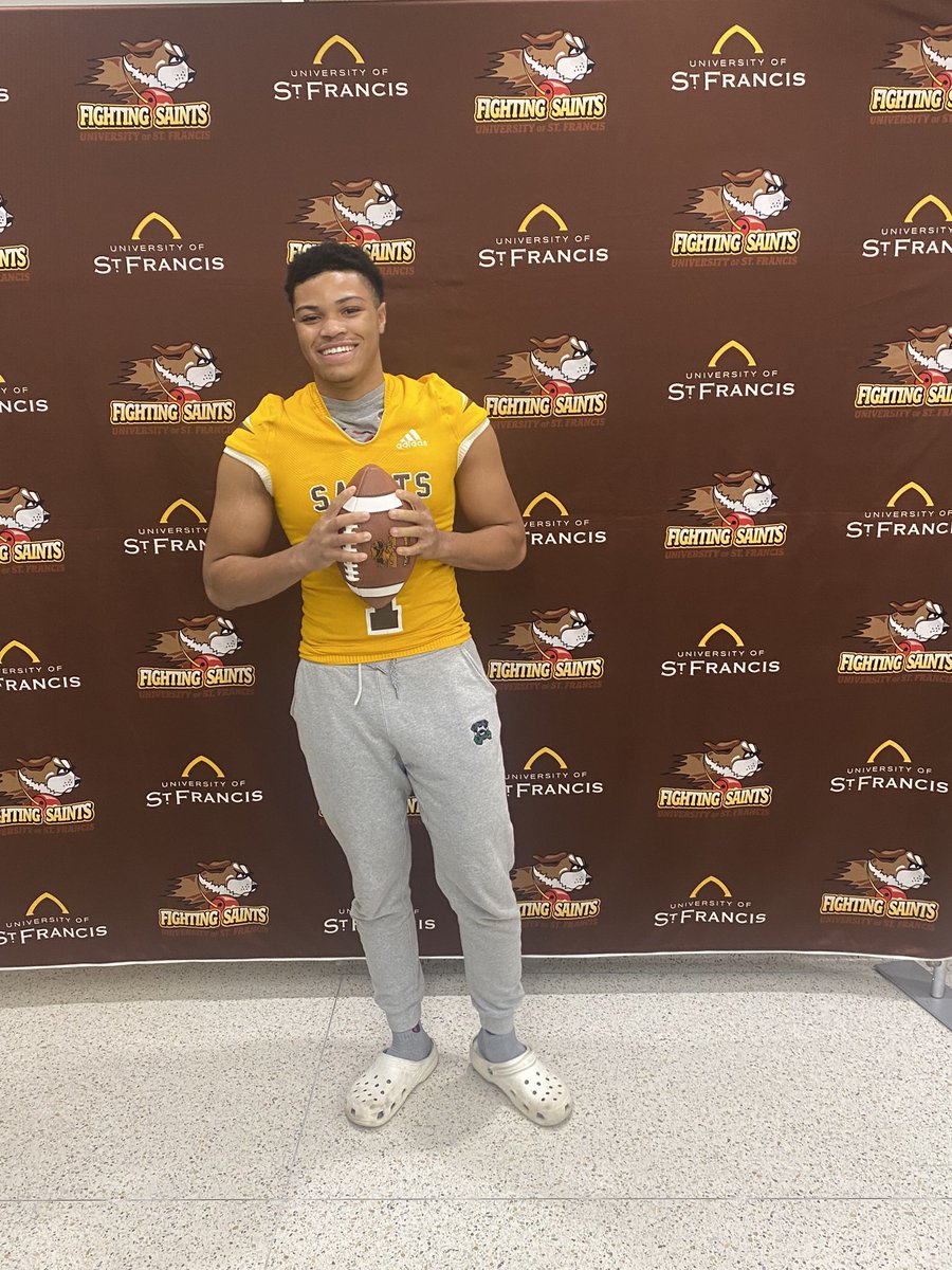 After talks with coach <a href="/tomcurry012/">Coach Curry</a> Blessed to receive an offer from <a href="/USFSaintsFB/">Fighting Saints Football</a> <a href="/WABlackhawkFB/">West Aurora Football</a> <a href="/coacheimer/">Coach Eimer</a>