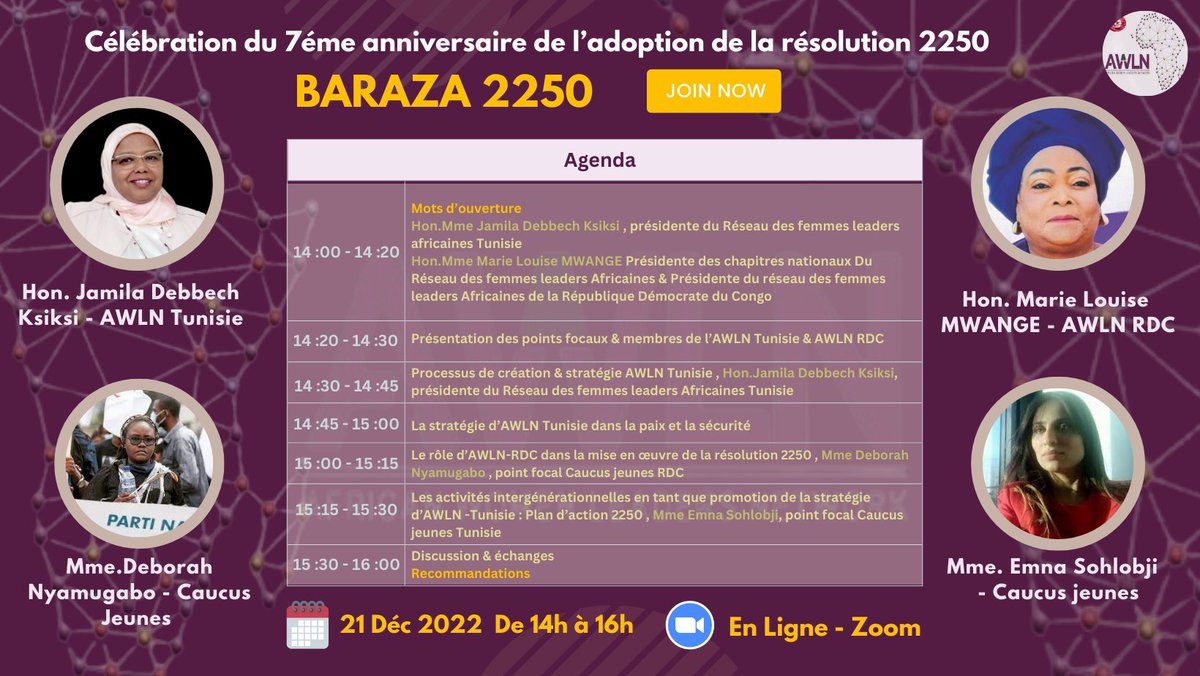 African Women leaders Network 
Tunisia and RDC chapters